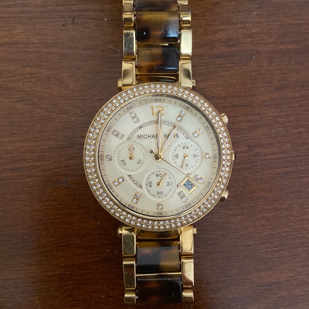 Michael Kors tortoise shell watch